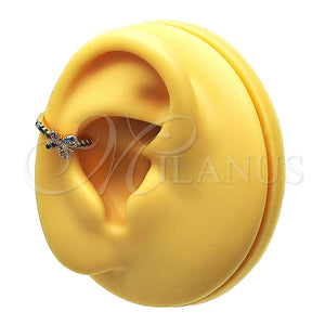 Earcuff 02.213.0385 Oro Laminado, Diseño de Mariposa, con Multicolor Micro Pave, Pulido, Tono Dorado