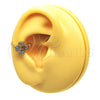 Earcuff 02.213.0393 Oro Laminado, Diseño de Trébol de Cuatro Hojas, con Blanca Zirconia Cubica, Pulido, Tono Dorado