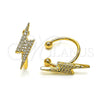 Earcuff 02.213.0396 Oro Laminado, con Blanca Micro Pave, Pulido, Tono Dorado