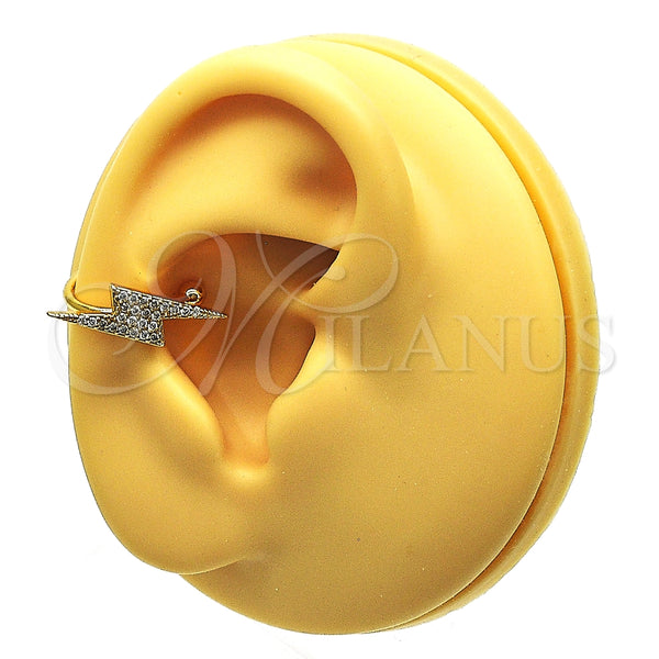 Earcuff 02.213.0396 Oro Laminado, con Blanca Micro Pave, Pulido, Tono Dorado