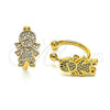 Earcuff 02.213.0397 Oro Laminado, Diseño de Niñita Pequeña, con Blanca Micro Pave, Pulido, Tono Dorado