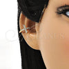 Earcuff 02.210.0675 Oro Laminado, Diseño de Cruz, con Blanca Micro Pave, Pulido, Tono Dorado