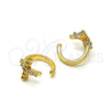Earcuff 02.210.0675 Oro Laminado, Diseño de Cruz, con Blanca Micro Pave, Pulido, Tono Dorado