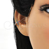 Earcuff 02.210.0675.1 Oro Laminado, Diseño de Cruz, con Multicolor Micro Pave, Pulido, Tono Dorado
