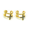 Earcuff 02.210.0676.1 Oro Laminado, Diseño de Cruz, con Multicolor Micro Pave, Pulido, Tono Dorado