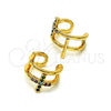 Earcuff 02.210.0676.1 Oro Laminado, Diseño de Cruz, con Multicolor Micro Pave, Pulido, Tono Dorado