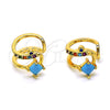 Earcuff 02.210.0677.1 Oro Laminado, con Multicolor Micro Pave and Turquoise Zirconia Cubica, Pulido, Tono Dorado