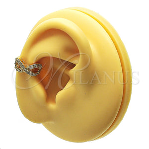 Earcuff 02.210.0678 Oro Laminado, Diseño de Infinito, con Blanca Micro Pave, Pulido, Tono Dorado