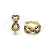 Earcuff 02.210.0678.1 Oro Laminado, Diseño de Infinito, con Multicolor Micro Pave, Pulido, Tono Dorado