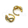 Earcuff 02.210.0678.1 Oro Laminado, Diseño de Infinito, con Multicolor Micro Pave, Pulido, Tono Dorado