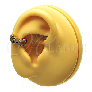 Earcuff 02.210.0678.1 Oro Laminado, Diseño de Infinito, con Multicolor Micro Pave, Pulido, Tono Dorado
