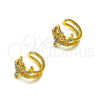 Earcuff 02.210.0679 Oro Laminado, Diseño de Luna, con Blanca Micro Pave, Pulido, Tono Dorado