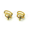 Earcuff 02.210.0679.1 Oro Laminado, Diseño de Luna, con Multicolor Micro Pave, Pulido, Tono Dorado