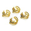Earcuff 02.210.0679.1 Oro Laminado, Diseño de Luna, con Multicolor Micro Pave, Pulido, Tono Dorado