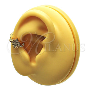Earcuff 02.210.0680 Oro Laminado, con Blanca Micro Pave, Pulido, Tono Dorado