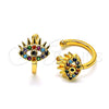 Earcuff 02.210.0681.1 Oro Laminado, Diseño de Ojo Griego, con Multicolor Micro Pave, Pulido, Tono Dorado