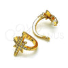 Earcuff 02.210.0682 Oro Laminado, con Blanca Micro Pave, Pulido, Tono Dorado
