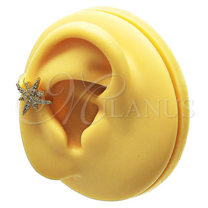 Earcuff 02.210.0682 Oro Laminado, con Blanca Micro Pave, Pulido, Tono Dorado