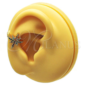 Earcuff 02.210.0682.1 Oro Laminado, con Multicolor Micro Pave, Pulido, Tono Dorado
