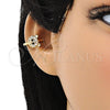 Earcuff 02.210.0683 Oro Laminado, Diseño de Osito, con Blanca and Negro Micro Pave, Pulido, Tono Dorado