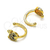 Earcuff 02.210.0683 Oro Laminado, Diseño de Osito, con Blanca and Negro Micro Pave, Pulido, Tono Dorado