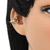 Earcuff 02.210.0683.1 Oro Laminado, Diseño de Osito, con Multicolor Micro Pave, Pulido, Tono Dorado