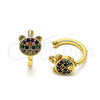 Earcuff 02.210.0683.1 Oro Laminado, Diseño de Osito, con Multicolor Micro Pave, Pulido, Tono Dorado