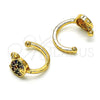 Earcuff 02.210.0683.1 Oro Laminado, Diseño de Osito, con Multicolor Micro Pave, Pulido, Tono Dorado