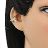 Earcuff 02.210.0684 Oro Laminado, Diseño de Abeja, con Blanca Micro Pave, Pulido, Tono Dorado