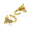 Earcuff 02.210.0684 Oro Laminado, Diseño de Abeja, con Blanca Micro Pave, Pulido, Tono Dorado
