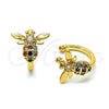 Earcuff 02.210.0684.1 Oro Laminado, Diseño de Abeja, con Multicolor Micro Pave, Pulido, Tono Dorado