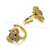 Earcuff 02.210.0685 Oro Laminado, Diseño de Elefante, con Blanca and Negro Micro Pave, Pulido, Tono Dorado