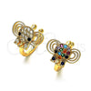 Earcuff 02.210.0685 Oro Laminado, Diseño de Elefante, con Blanca and Negro Micro Pave, Pulido, Tono Dorado