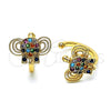 Earcuff 02.210.0685.1 Oro Laminado, Diseño de Elefante, con Multicolor Micro Pave, Pulido, Tono Dorado