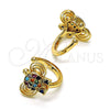 Earcuff 02.210.0685.1 Oro Laminado, Diseño de Elefante, con Multicolor Micro Pave, Pulido, Tono Dorado