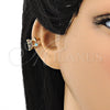 Earcuff 02.210.0688.1 Oro Laminado, Diseño de Luna, con Multicolor Micro Pave and Turquoise Zirconia Cubica, Pulido, Tono Dorado