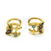 Earcuff 02.210.0688.1 Oro Laminado, Diseño de Luna, con Multicolor Micro Pave and Turquoise Zirconia Cubica, Pulido, Tono Dorado