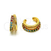 Earcuff 02.210.0689.1 Oro Laminado, con Multicolor Micro Pave, Pulido, Tono Dorado