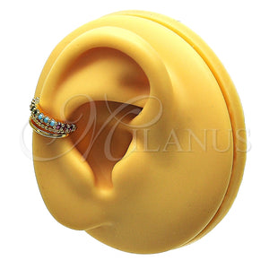 Earcuff 02.210.0689.1 Oro Laminado, con Multicolor Micro Pave, Pulido, Tono Dorado