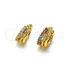 Earcuff 02.210.0689.1 Oro Laminado, con Multicolor Micro Pave, Pulido, Tono Dorado
