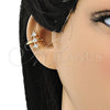 Earcuff 02.210.0690 Oro Laminado, con Blanca Zirconia Cubica, Pulido, Tono Dorado