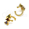 Earcuff 02.210.0690.1 Oro Laminado, con Multicolor Zirconia Cubica, Pulido, Tono Dorado