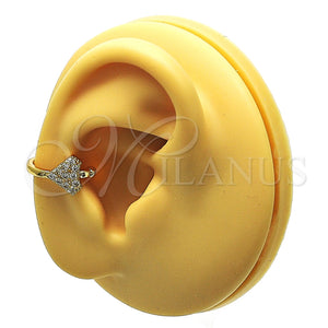 Earcuff 02.210.0691 Oro Laminado, con Blanca Micro Pave, Pulido, Tono Dorado