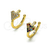 Earcuff 02.210.0691 Oro Laminado, con Blanca Micro Pave, Pulido, Tono Dorado