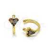 Earcuff 02.210.0691.1 Oro Laminado, con Multicolor Micro Pave, Pulido, Tono Dorado