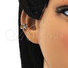 Earcuff 02.210.0693.1 Oro Laminado, Diseño de Flor, con Multicolor Micro Pave, Pulido, Tono Dorado