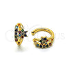 Earcuff 02.210.0693.1 Oro Laminado, Diseño de Flor, con Multicolor Micro Pave, Pulido, Tono Dorado