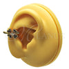 Earcuff 02.210.0694.1 Oro Laminado, Diseño de Trébol de Cuatro Hojas, con Multicolor Micro Pave, Pulido, Tono Dorado