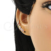 Earcuff 02.210.0695.1 Oro Laminado, Diseño de Baguette, con Multicolor Zirconia Cubica, Pulido, Tono Dorado