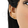 Earcuff 02.210.0696.1 Oro Laminado, Diseño de Gota, con Multicolor Micro Pave and Blanca Zirconia Cubica, Pulido, Tono Dorado